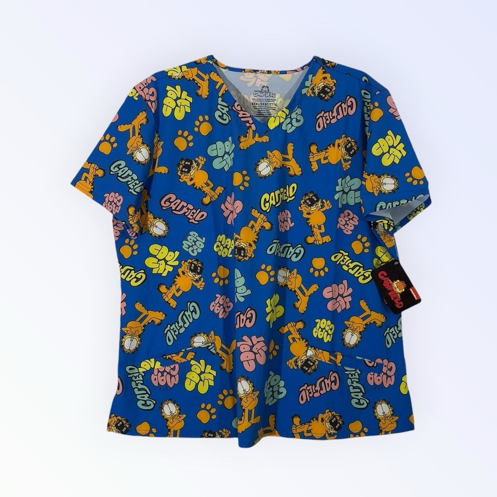 Garfield & Odie by PAWS SCRUB TOP 3X LIGHTWEIGHT NEW!!!